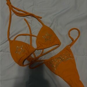 Orange Bikini with Star Accents